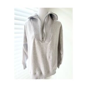 Aerie Women's Gray Zip-Up Sweater